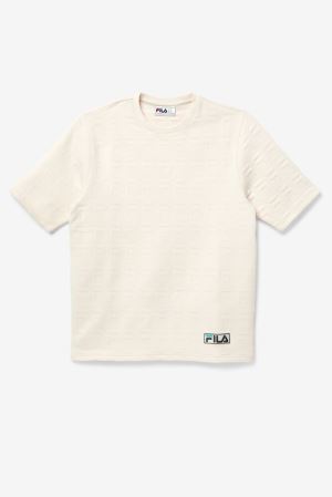 FILA Boldface Tee Shirts Beige,Mens Clothing | CA.EPBFGU068